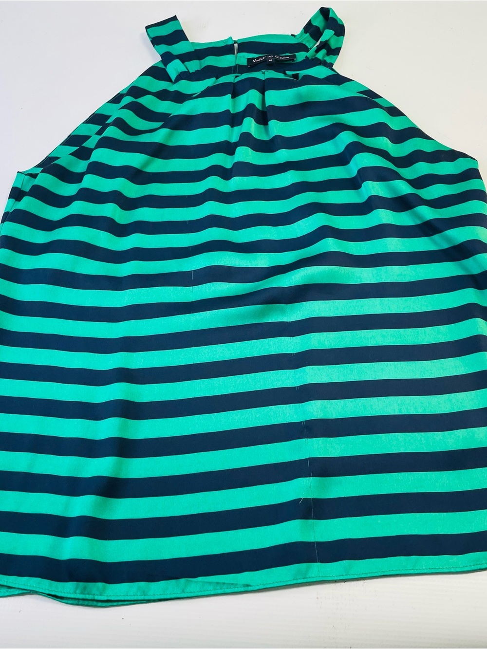 Violet & Claire Teal and Navy Striped Tank Size M